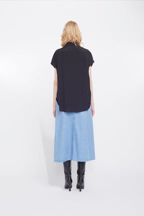 Veil embroidered shirt (Black)