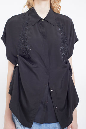 Veil embroidered shirt (Black)