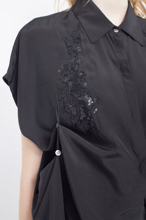 Veil embroidered shirt (Black)