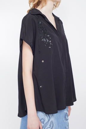 Veil embroidered shirt (Black)