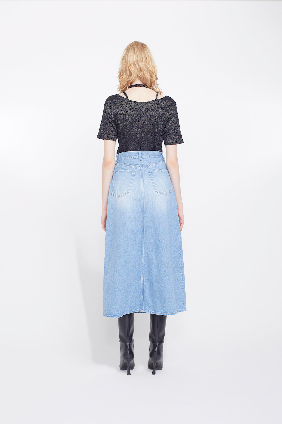 Nerine embroidered denim skirt (Blue)