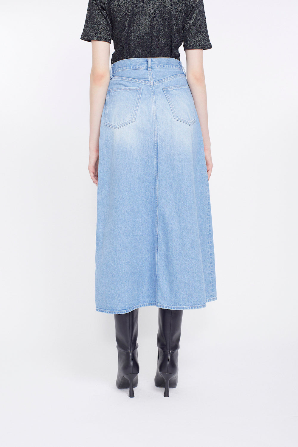 Nerine embroidered denim skirt (Blue)