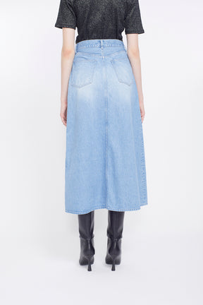 Nerine embroidered denim skirt (Blue)
