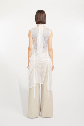 Stem tulle dress (White)