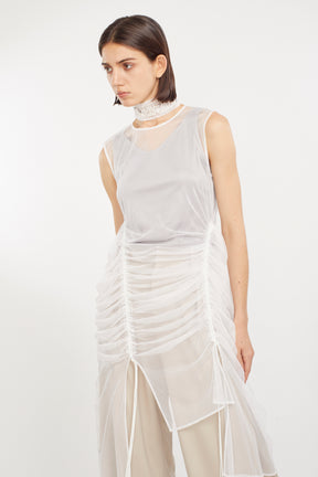 Stem tulle dress (White)