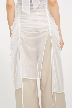 Stem tulle dress (White)