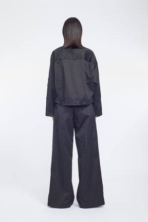 Relief embroidered chino jacket (Black)