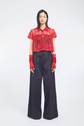 Mirror lace polo (Red)