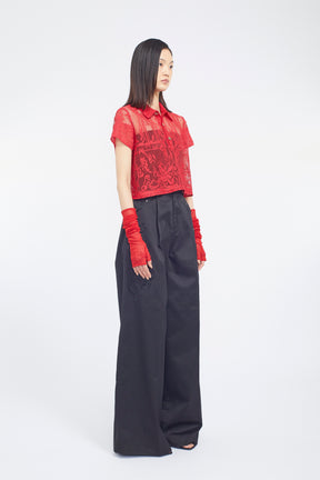 Mirror lace polo (Red)