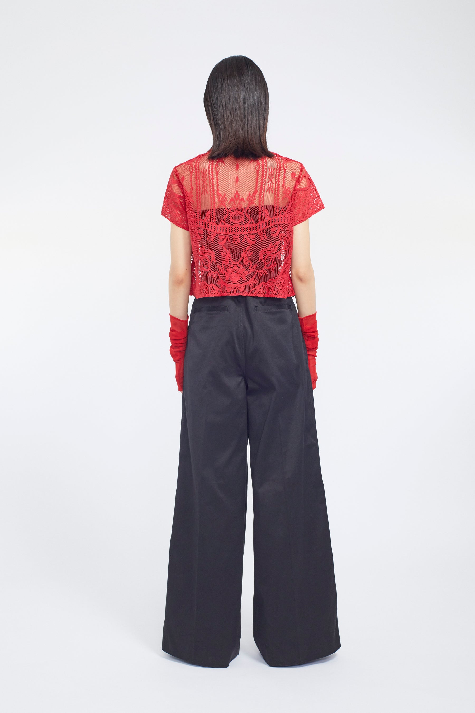 Mirror lace polo (Red)