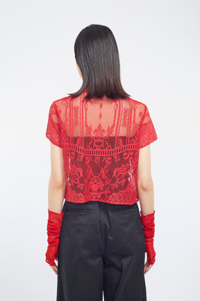 Mirror lace polo (Red)