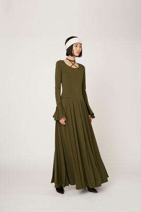 Calm jersey dress (Khaki)