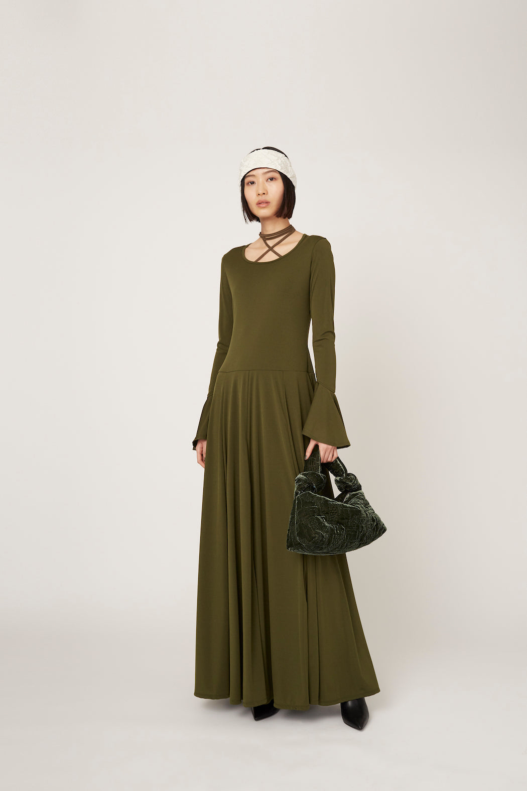 Calm jersey dress (Khaki)