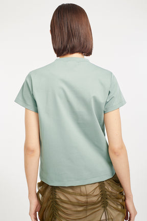 Framed embroidered jersey tops (Ash green)