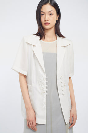 Loop embroidered mesh jacket (Ivory)