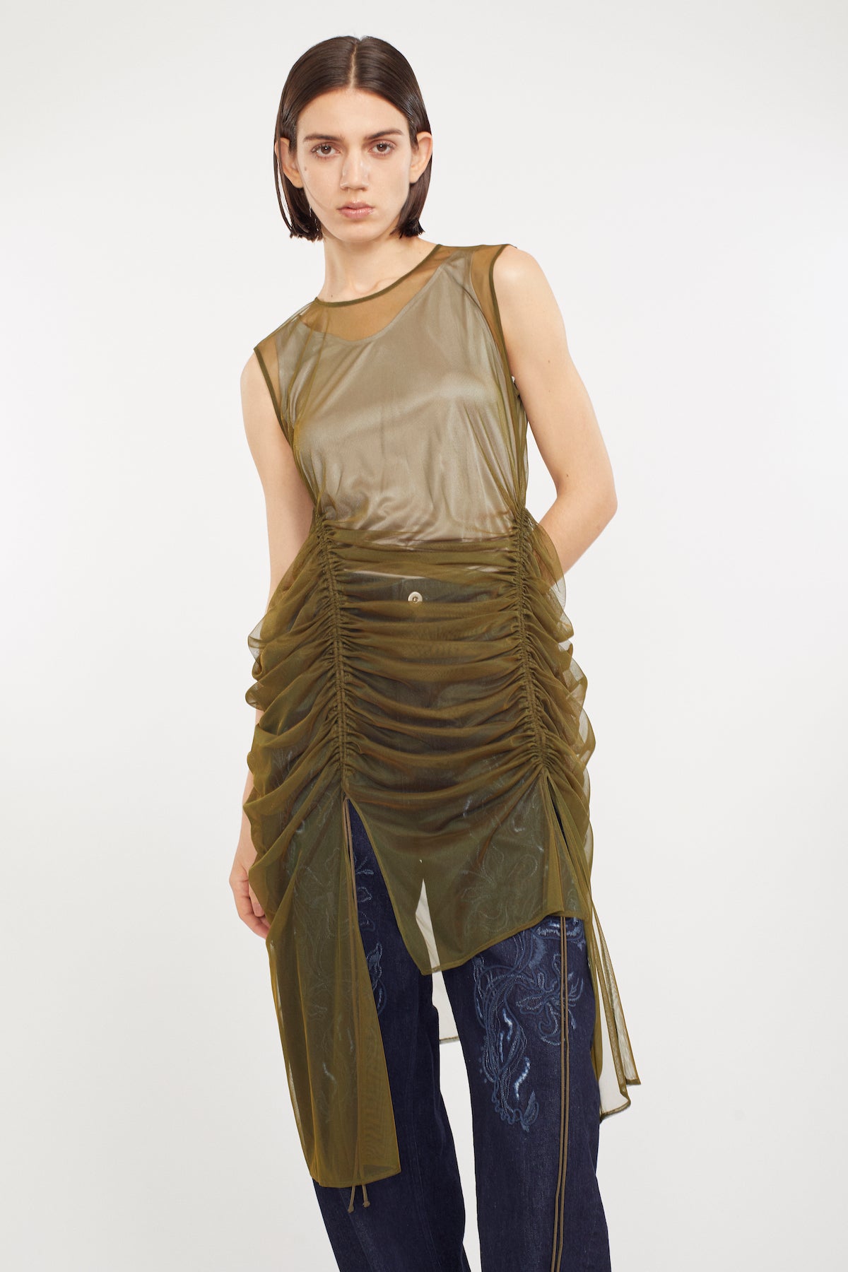 Stem tulle dress (Olive)