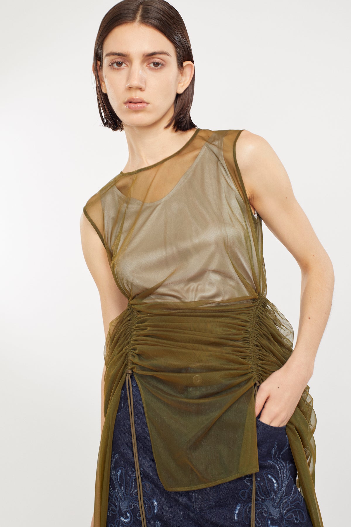 Stem tulle dress (Olive)