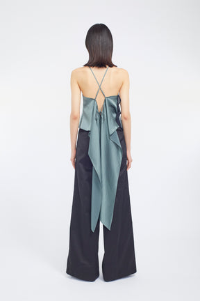 Cascade satin camisole tops (Slate green)
