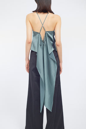 Cascade satin camisole tops (Slate green)