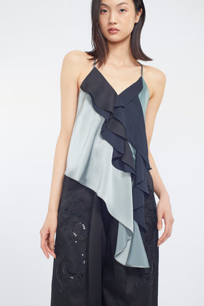 Cascade satin camisole tops (Slate green)