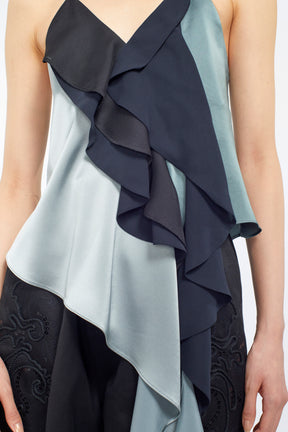 Cascade satin camisole tops (Slate green)