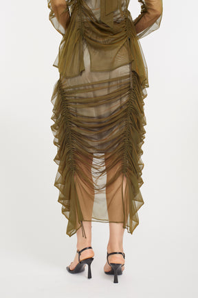 Stem tulle skirt (Olive)