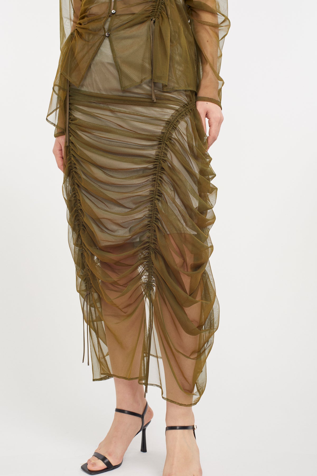 Stem tulle skirt (Olive)