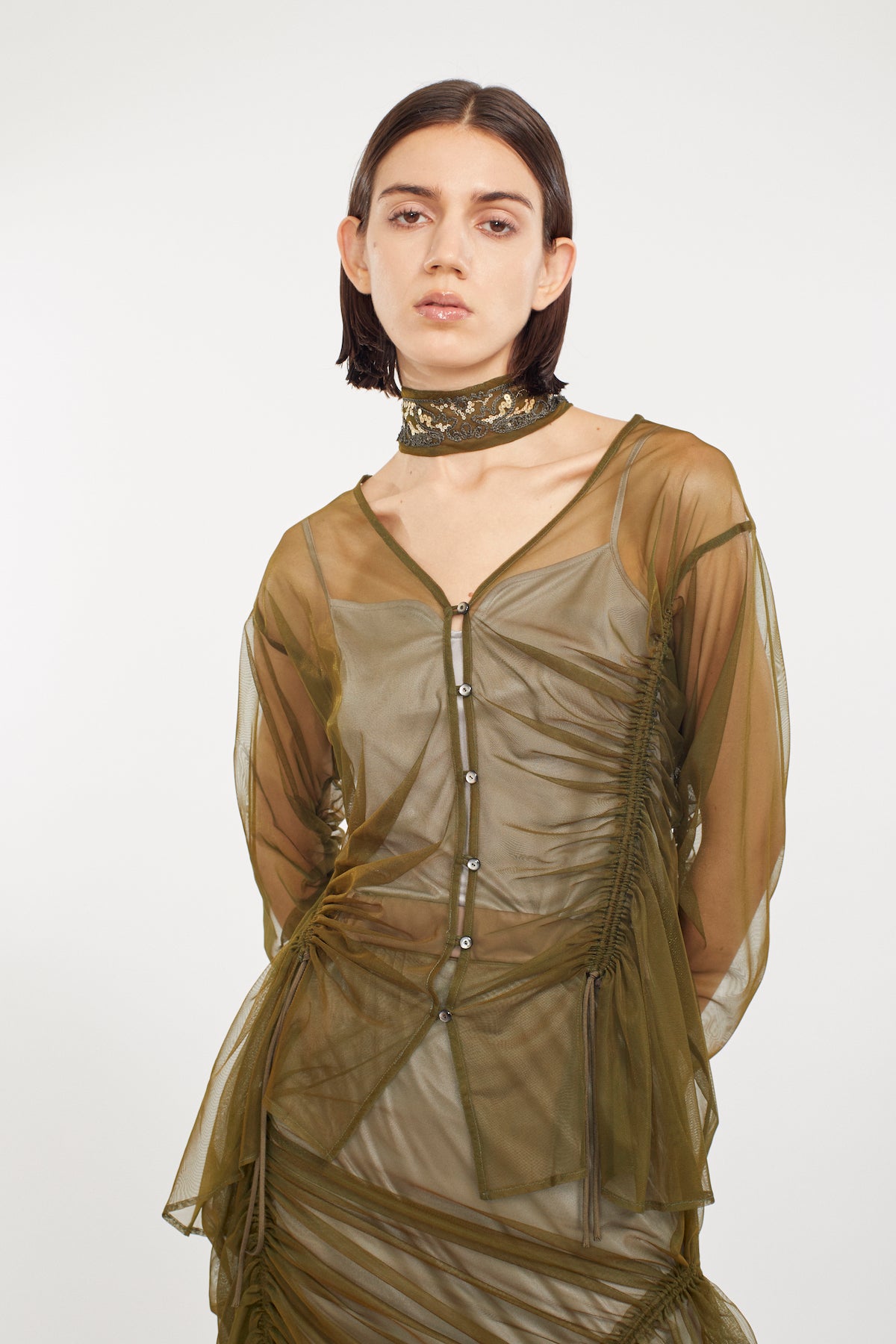 Stem tulle tops (Olive)