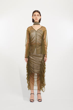 Stem tulle skirt (Olive)