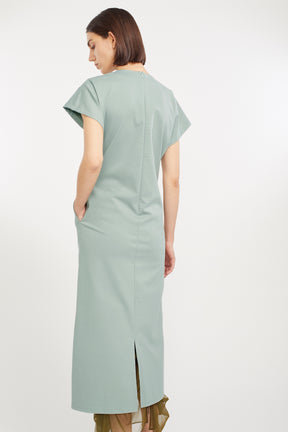 Framed embroidered jersey dress (Ash green)