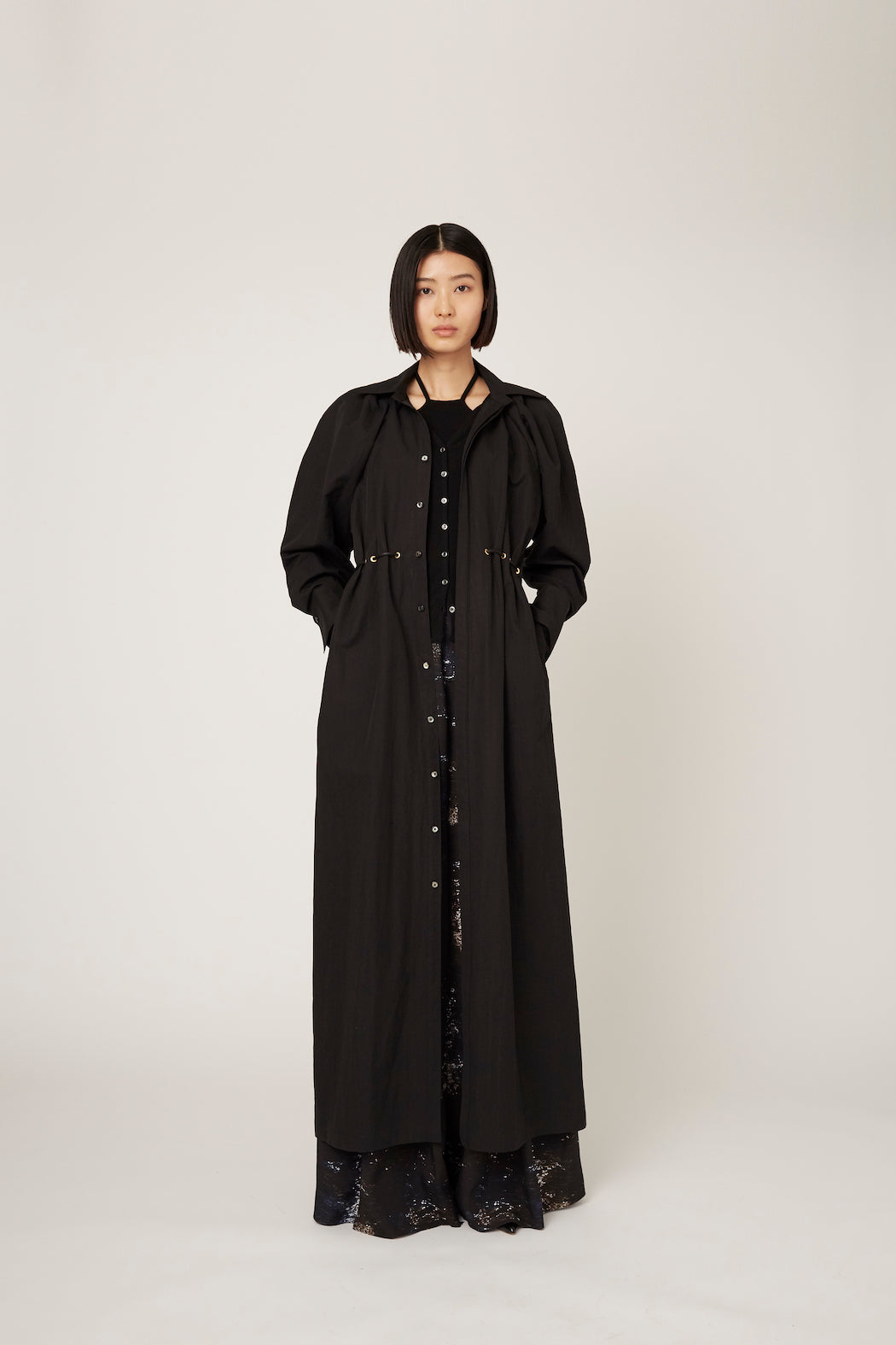 "DEAR" shirt dress (Black)