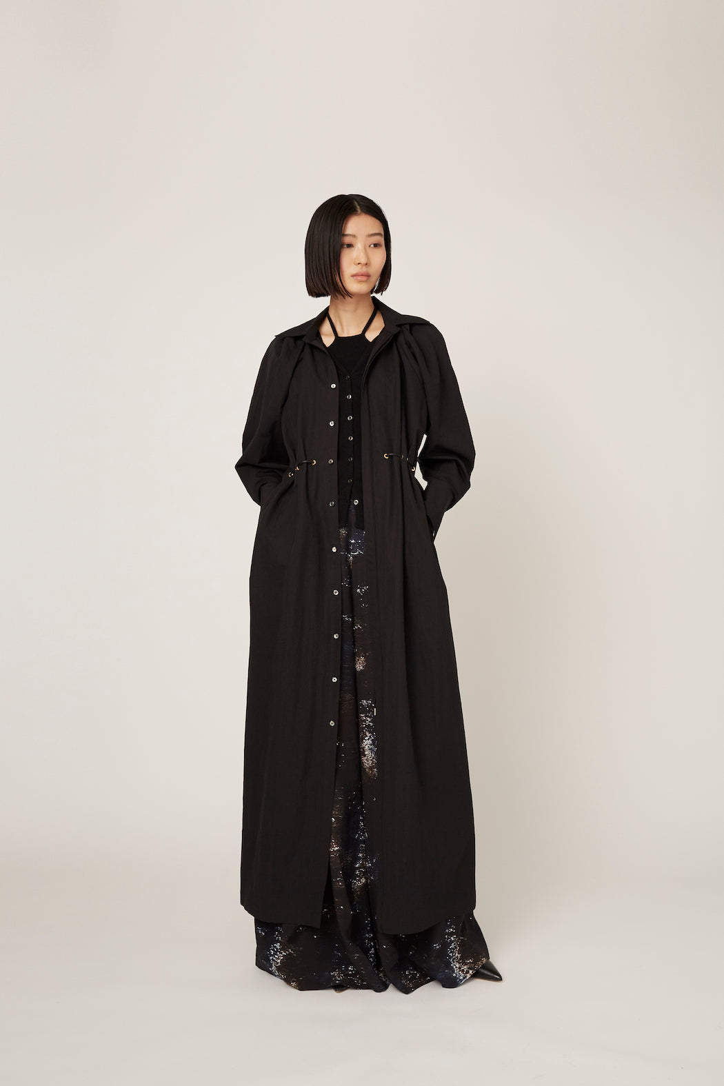 "DEAR" shirt dress (Black)