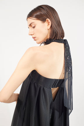 Gleaming embroidered ribbon (Black)