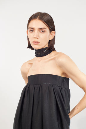 Gleaming embroidered ribbon (Black)