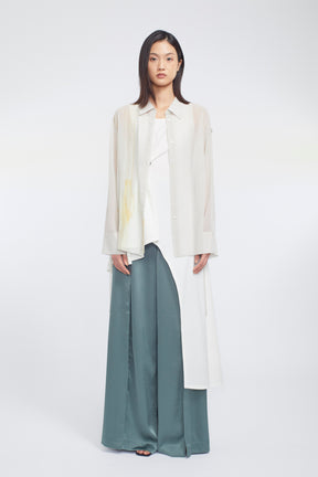 Narcissus print shirt (Ecru)