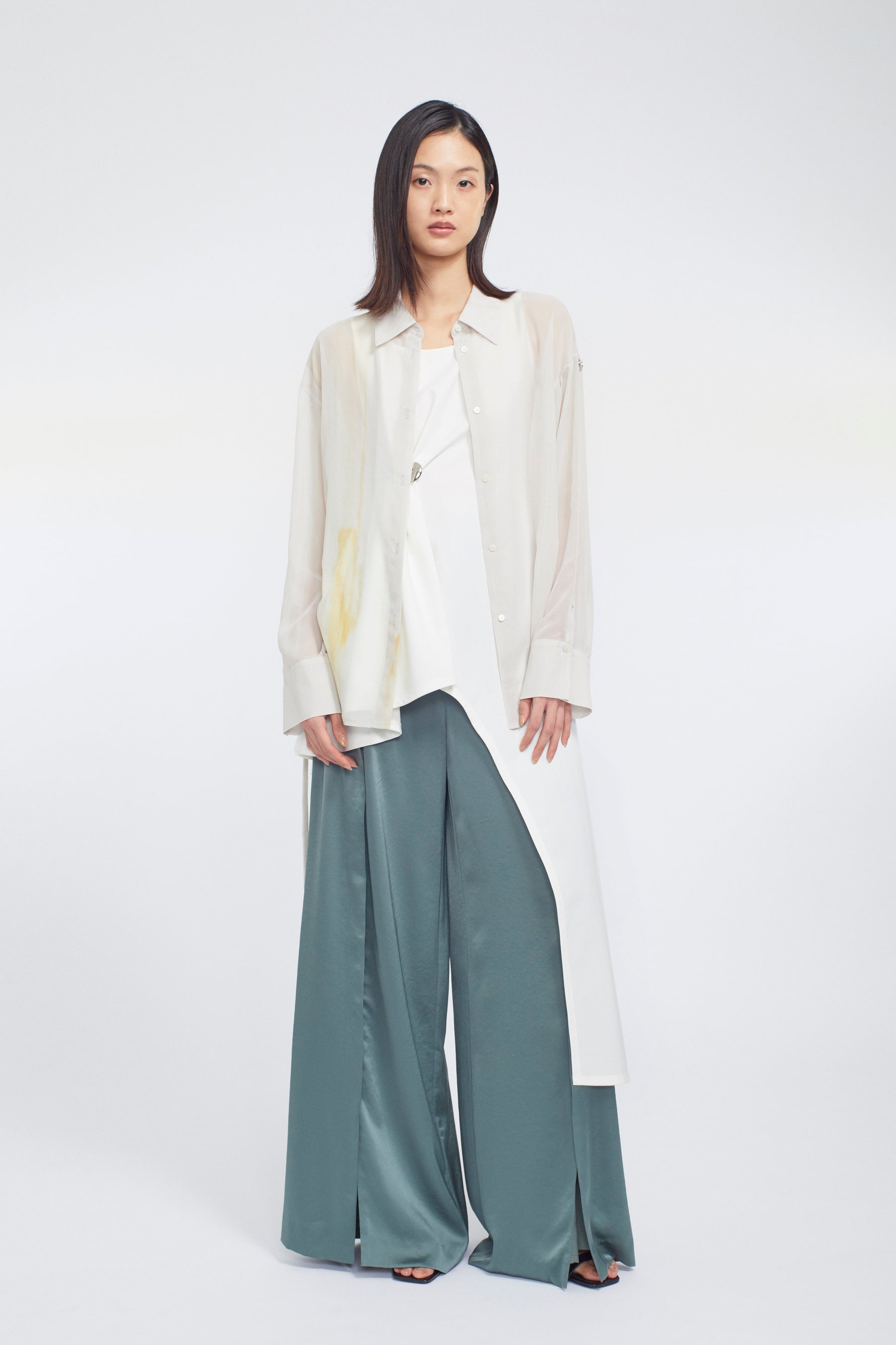 Narcissus print shirt (Ecru)