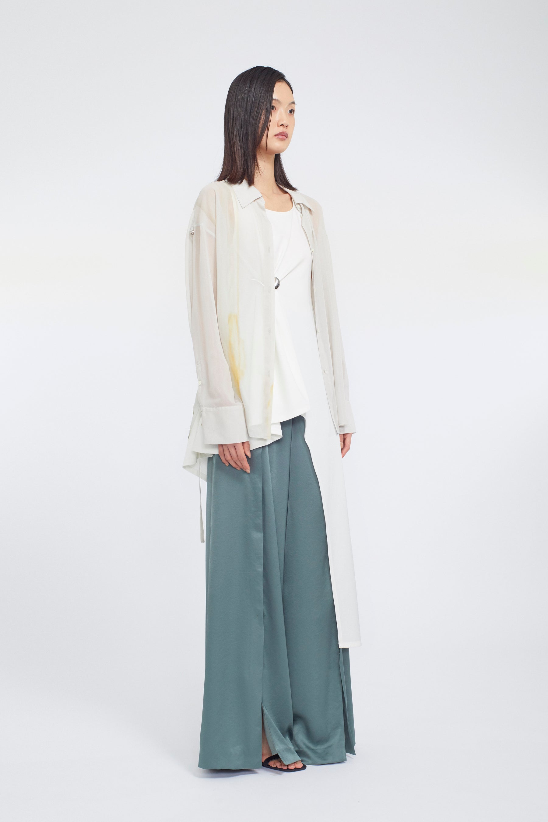 Narcissus print shirt (Ecru)