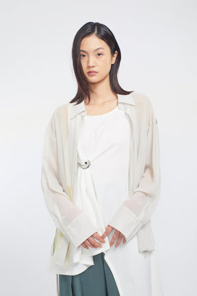 Narcissus print shirt (Ecru)