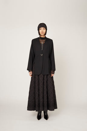 Scenery embroidery sheer top (Black)