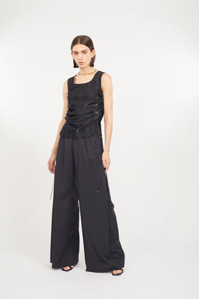 Glimmer embroidered slacks (Black)
