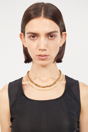 Faint pearl necklace (Gold)