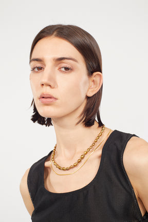 Faint pearl necklace (Gold)