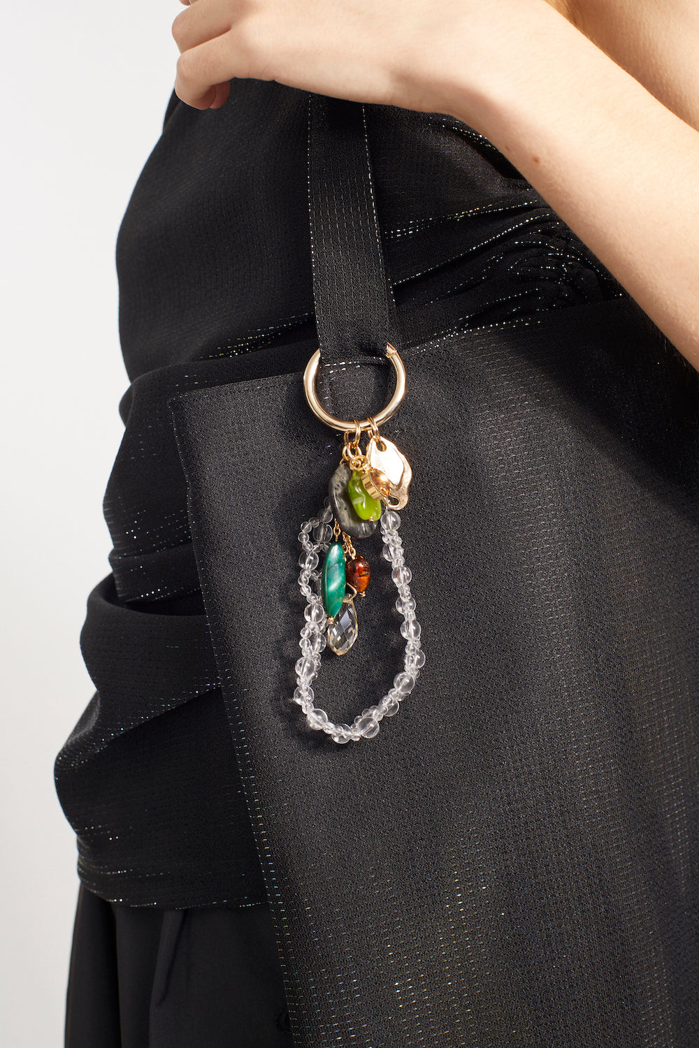 Jewel charm keychain (Gold)