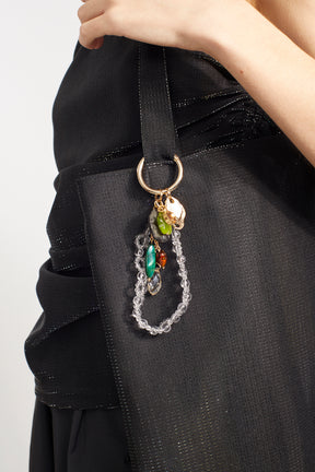 Jewel charm keychain (Gold)