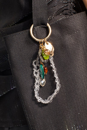 Jewel charm keychain (Gold)