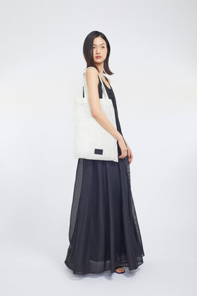 Loop embroidered mesh dress (Black)