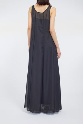 Loop embroidered mesh dress (Black)