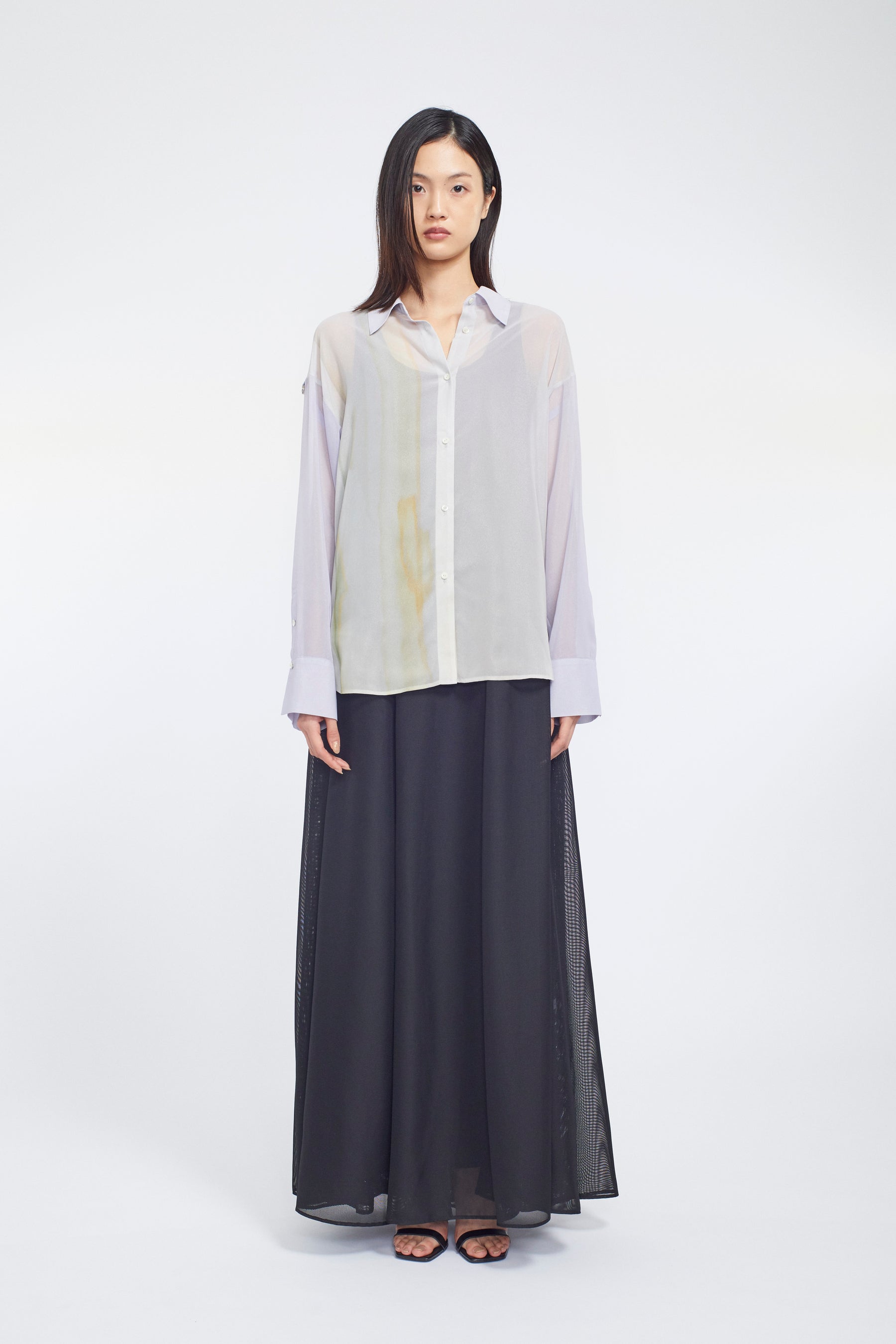 Narcissus print shirt (Blue)