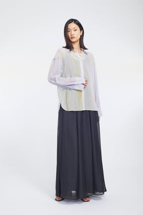 Narcissus print shirt (Blue)