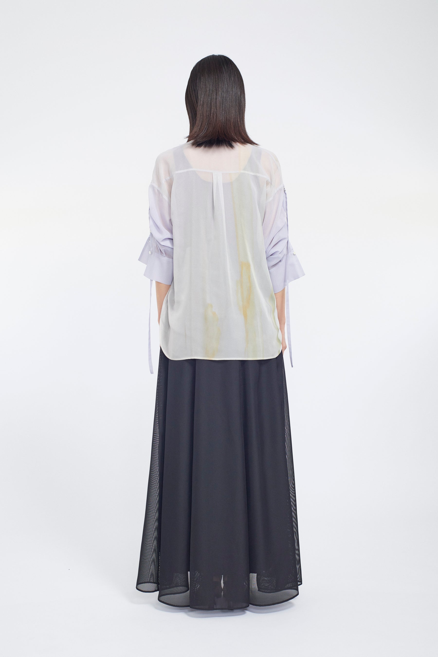 Narcissus print shirt (Blue)